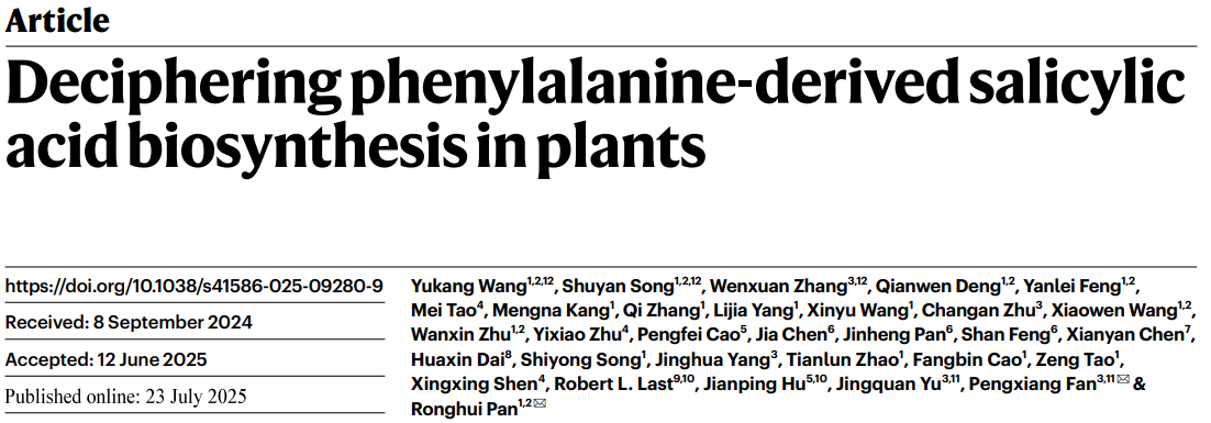 Deciphering phenylalanine-derived salicylic acid biosynthesis in plants Deciphering phenylalanine-derived salicylic acid biosynthesis in plants